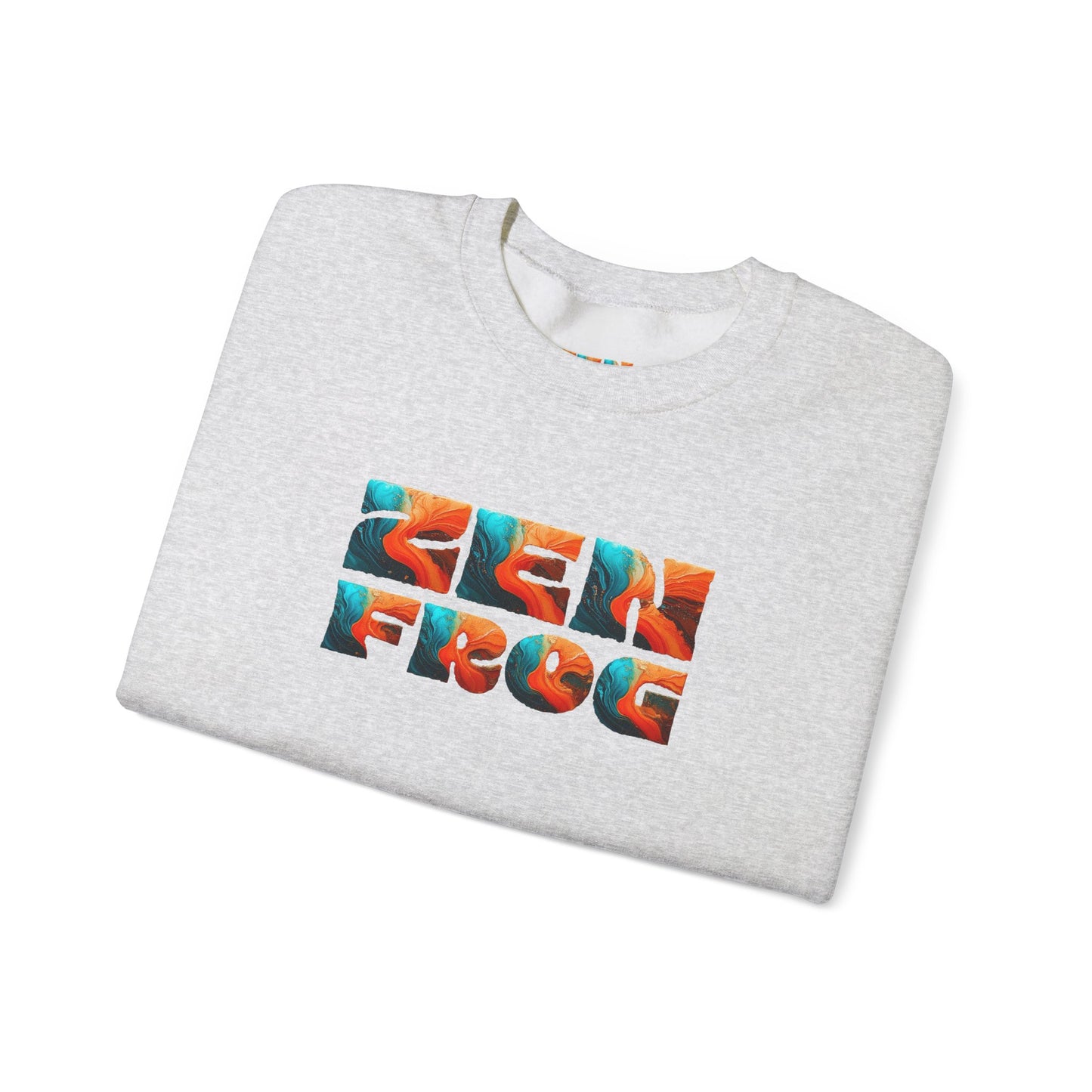 Zen Frog Crewneck Sweatshirt, Cozy Unisex Sweatshirt, Relaxed Fit Fashion, Perfect Gift for Friends, Everyday Style, Casual Wear, Simple Moon Design, Gift for Him, Gift for Her