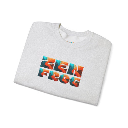Zen Frog Crewneck Sweatshirt, Cozy Unisex Sweatshirt, Relaxed Fit Fashion, Perfect Gift for Friends, Everyday Style, Casual Wear, Simple Moon Design, Gift for Him, Gift for Her