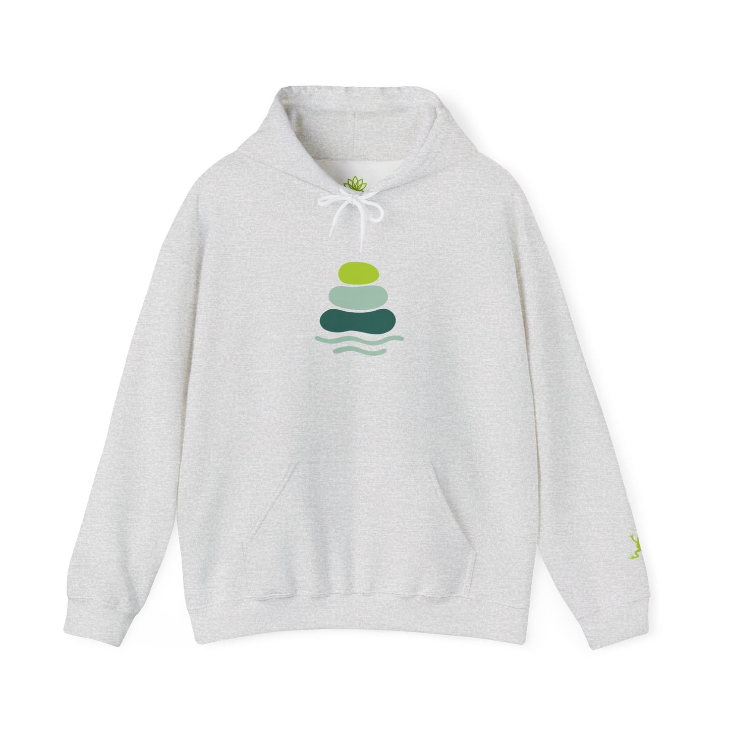 Serene Stacked Stones Hoodie, Unisex Sweatshirt for Mindfulness, Cozy Layer for Relaxation, Gift for Yoga Lovers, Perfect for Meditation