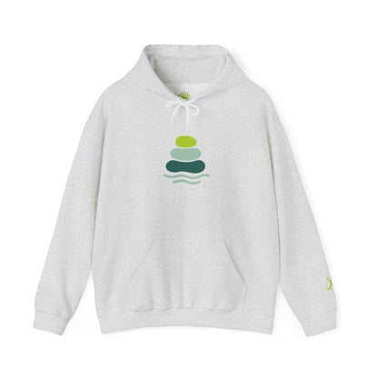 Serene Stacked Stones Hoodie, Unisex Sweatshirt for Mindfulness, Cozy Layer for Relaxation, Gift for Yoga Lovers, Perfect for Meditation