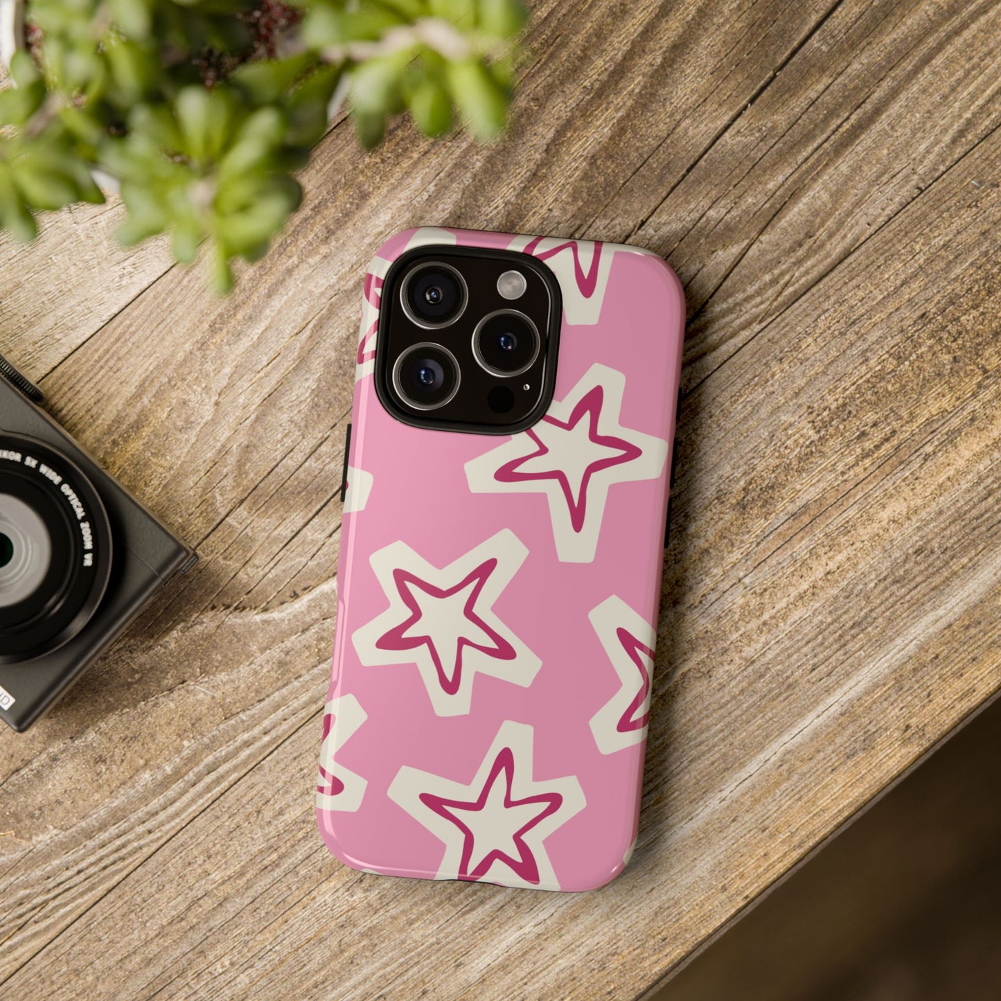 Starry Pink Phone Case | Tough Cases for Trendy Protection, Cute Gift, Fun Design, Holiday Match, Everyday Use
