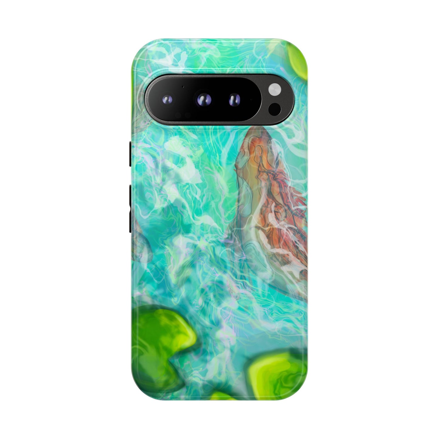 Watercolor Phone Case, Nature Lover Gift, Tough Phone Cover, Phone Accessory, Unique Design for Spring/Summer, Lily Pad, Fish Pond