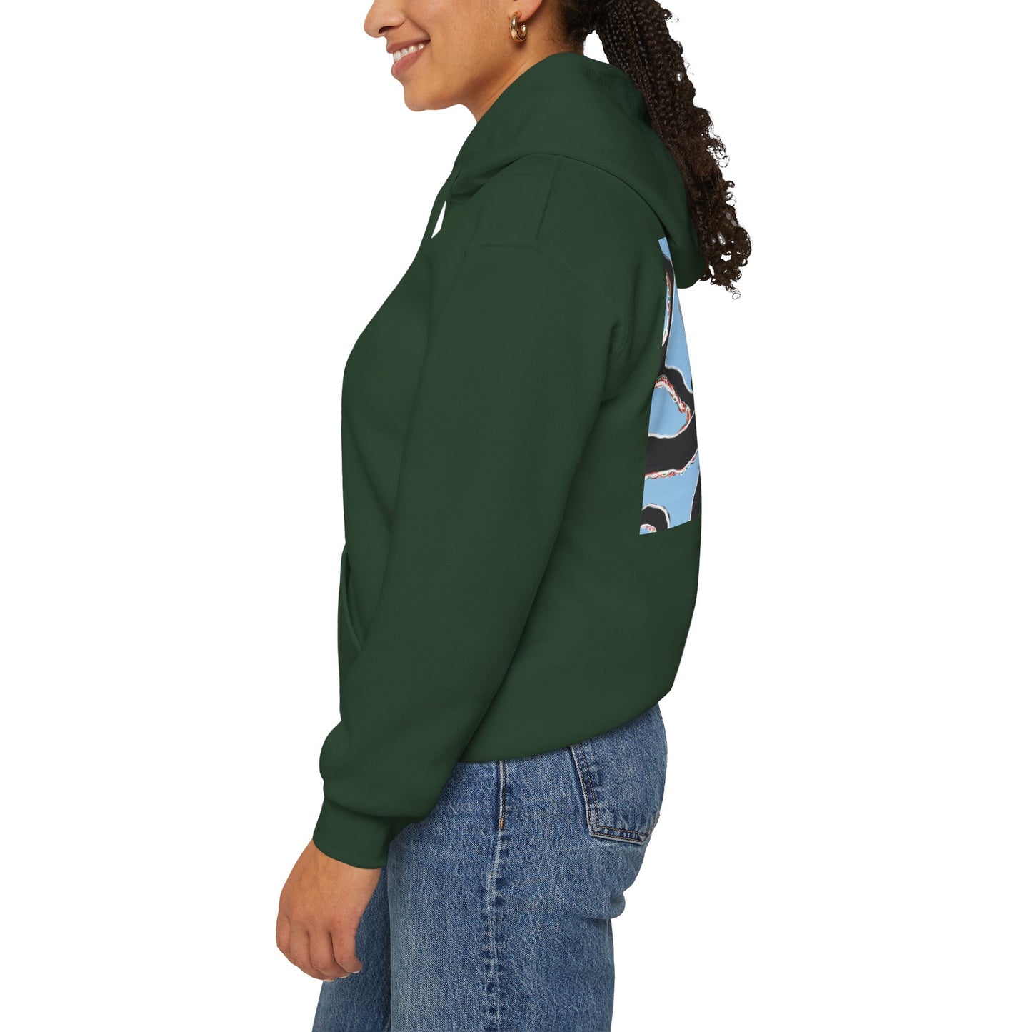 Zen Frog Octopus Unisex Heavy Blend Hooded Sweatshirt, Cozy Graphic Hoodie, Gift for Ocean Lovers, Unique Casual Wear, Relaxed Style
