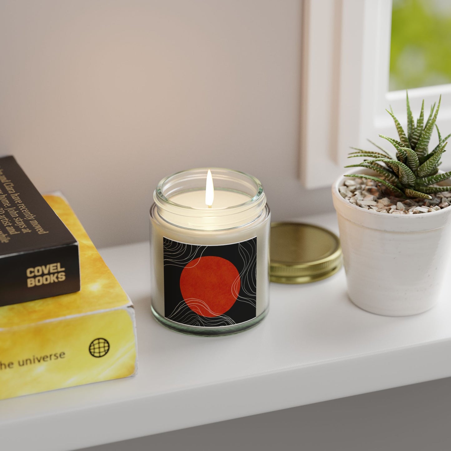 Artistic Scented Candle - Coconut Apricot Wax, Abstract Home Decor, Relaxation Gift, Aromatherapy, Modern Candle Holder