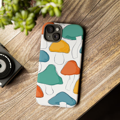Mushroom Phone Case with Colorful Design, Tough Cases, Floral Tech Accessories, Gift for Nature Lovers, Trending Phone Cover