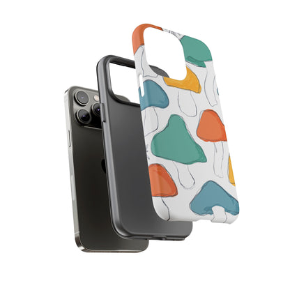 Mushroom Phone Case with Colorful Design, Tough Cases, Floral Tech Accessories, Gift for Nature Lovers, Trending Phone Cover