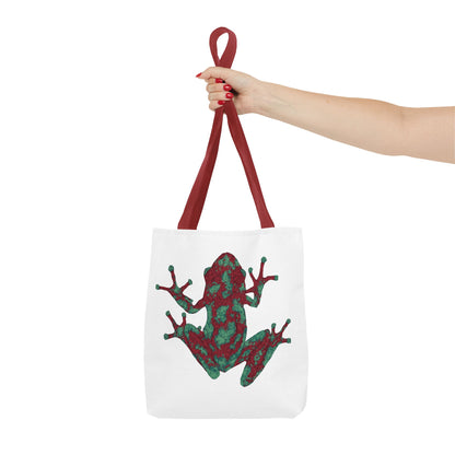 Frog Art Tote Bag, Eco-Friendly Shopping Bag, Nature Lover Gift, Stylish Reusable Tote, Unique Animal Print Purse