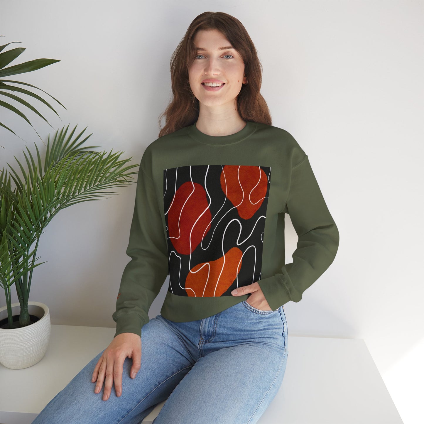 Abstract Modern Crewneck Sweatshirt, Cozy Casual Wear, Gift for Art Lovers, Stylish Layering, Perfect for Fall/Winter, Unique Graphic [...]