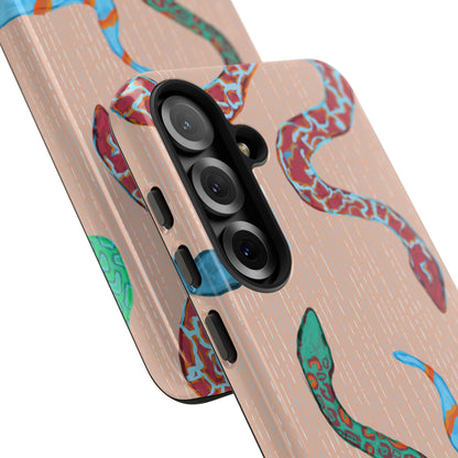 Colorful Snake Phone Case, Tough Phone Case, Unique Phone Cover, Animal Print Case, Gifts for Her, Trendy Accessories