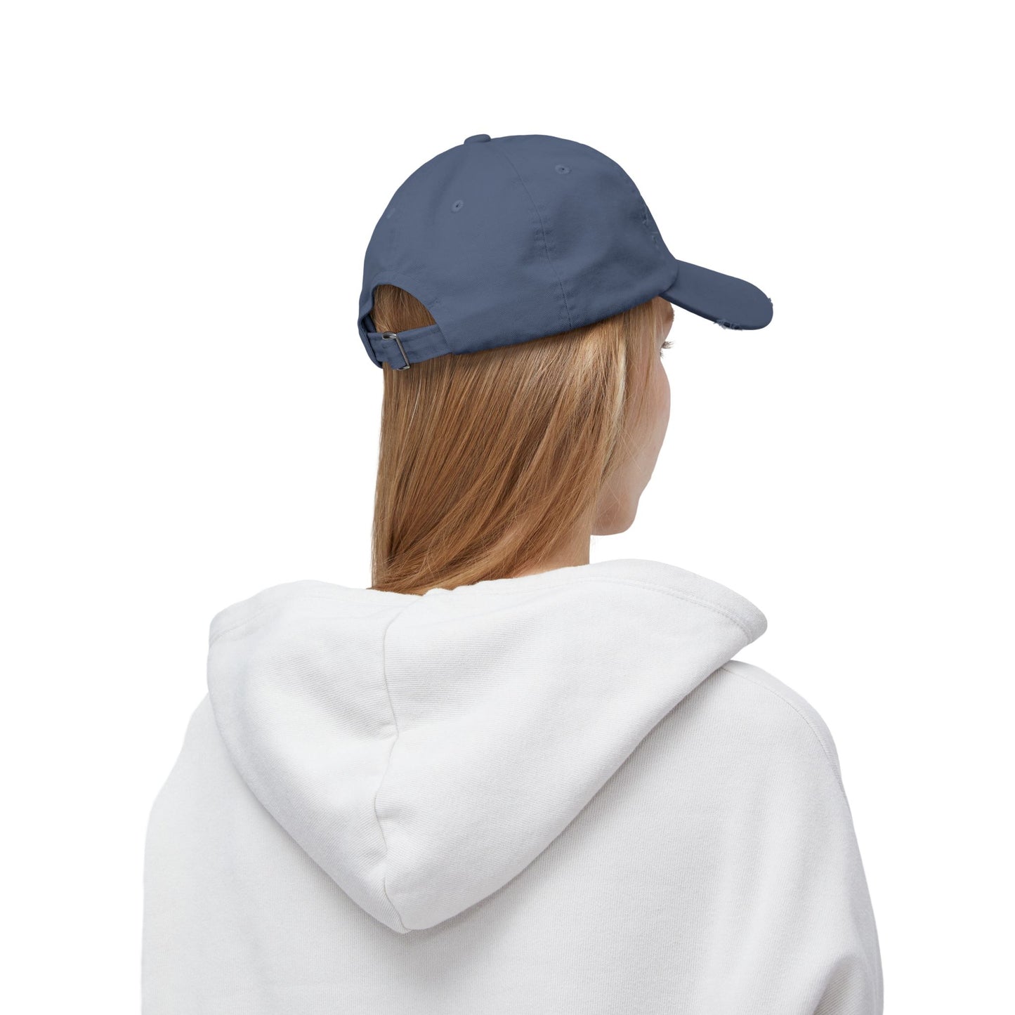 Relaxed Unisex Distressed Cap with Peaceful Stone Design, Casual Hat for Nature Lovers, Summer Accessory, Gift for Her/Him, Outdoor Wear, Serene, Mindfulness Gifts