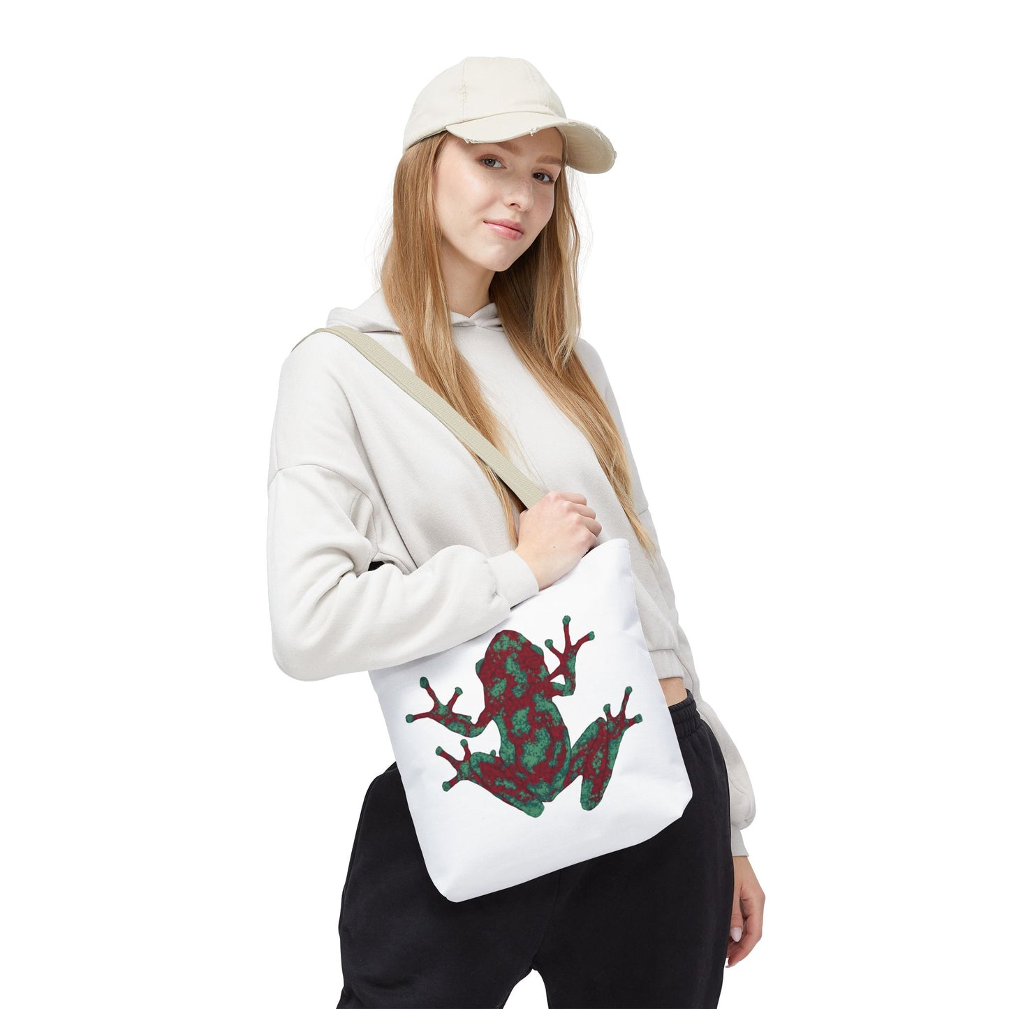 Frog Art Tote Bag, Eco-Friendly Shopping Bag, Nature Lover Gift, Stylish Reusable Tote, Unique Animal Print Purse