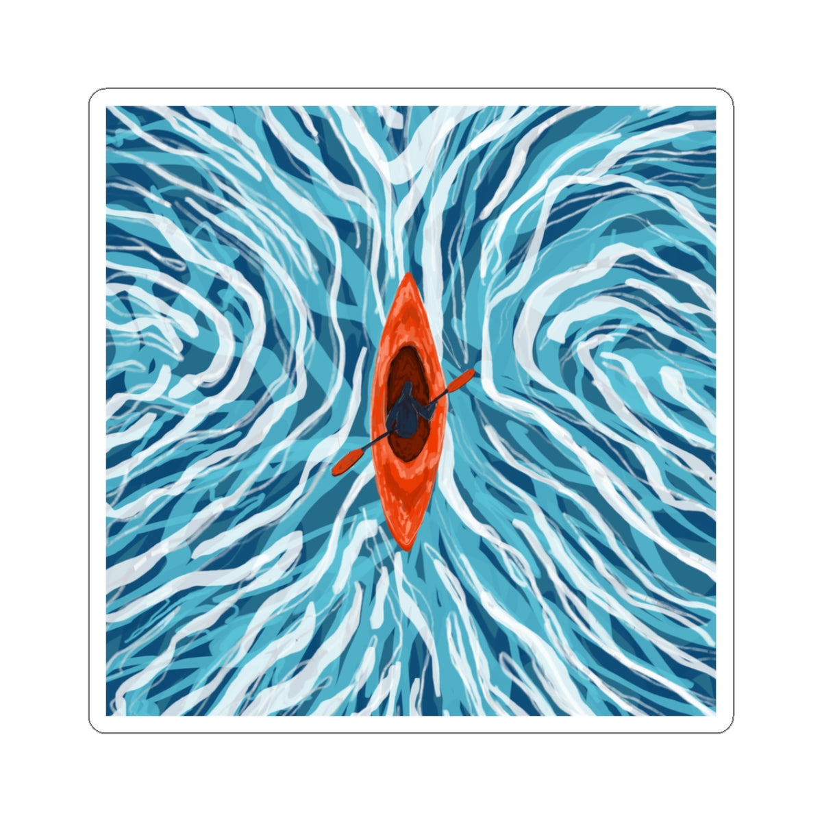 Aquatic Adventure Kiss-Cut Stickers | Kayaking Vibe, Perfect for Water Lovers, Laptop Decor, Travel, and Gift Ideas