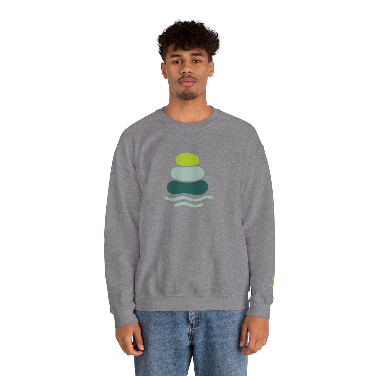 Serene Stones Unisex Crewneck Sweatshirt, Cozy Sweatshirt, Relaxation Apparel, Casual Wear, Mindfulness Gift