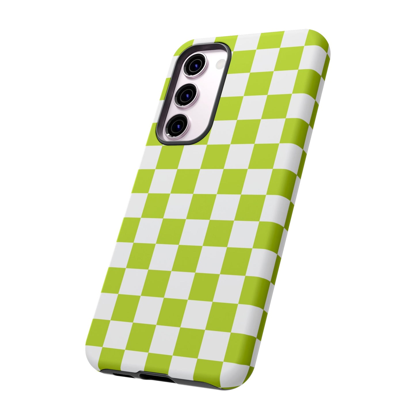 Lively Checker Pattern Phone Case | Tough Cases, Green Checkered Design, Unique Cell Phone Cover, Trendy Accessory, Gift Idea