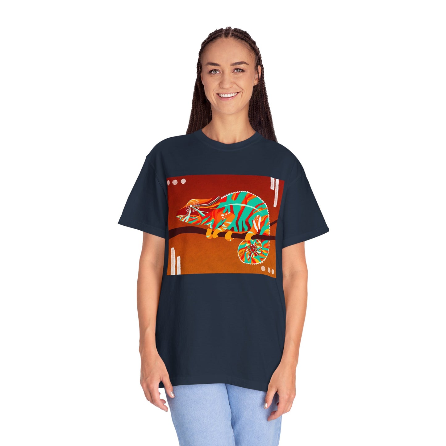 Vibrant Chameleon T-Shirt | Eco-friendly Fashion Tee, Unisex Graphic Tee, Animal Lover Shirt, Gift for Nature Enthusiasts