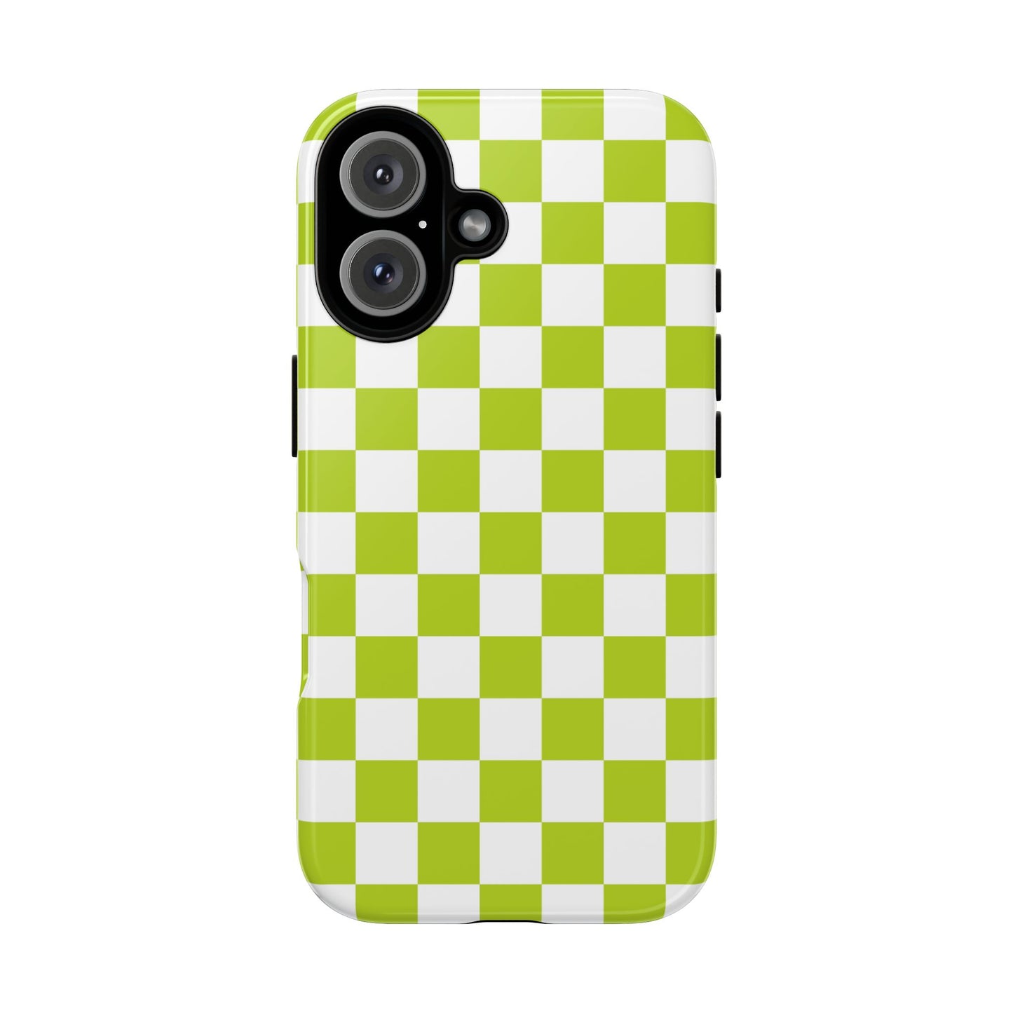 Lively Checker Pattern Phone Case | Tough Cases, Green Checkered Design, Unique Cell Phone Cover, Trendy Accessory, Gift Idea