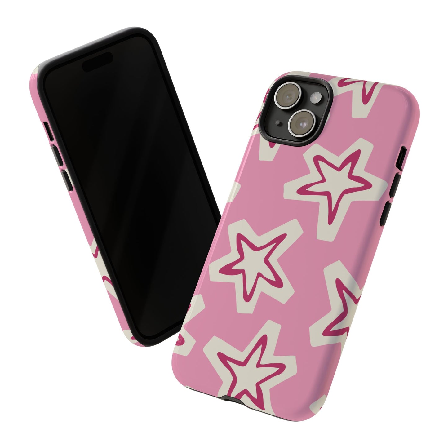 Starry Pink Phone Case | Tough Cases for Trendy Protection, Cute Gift, Fun Design, Holiday Match, Everyday Use