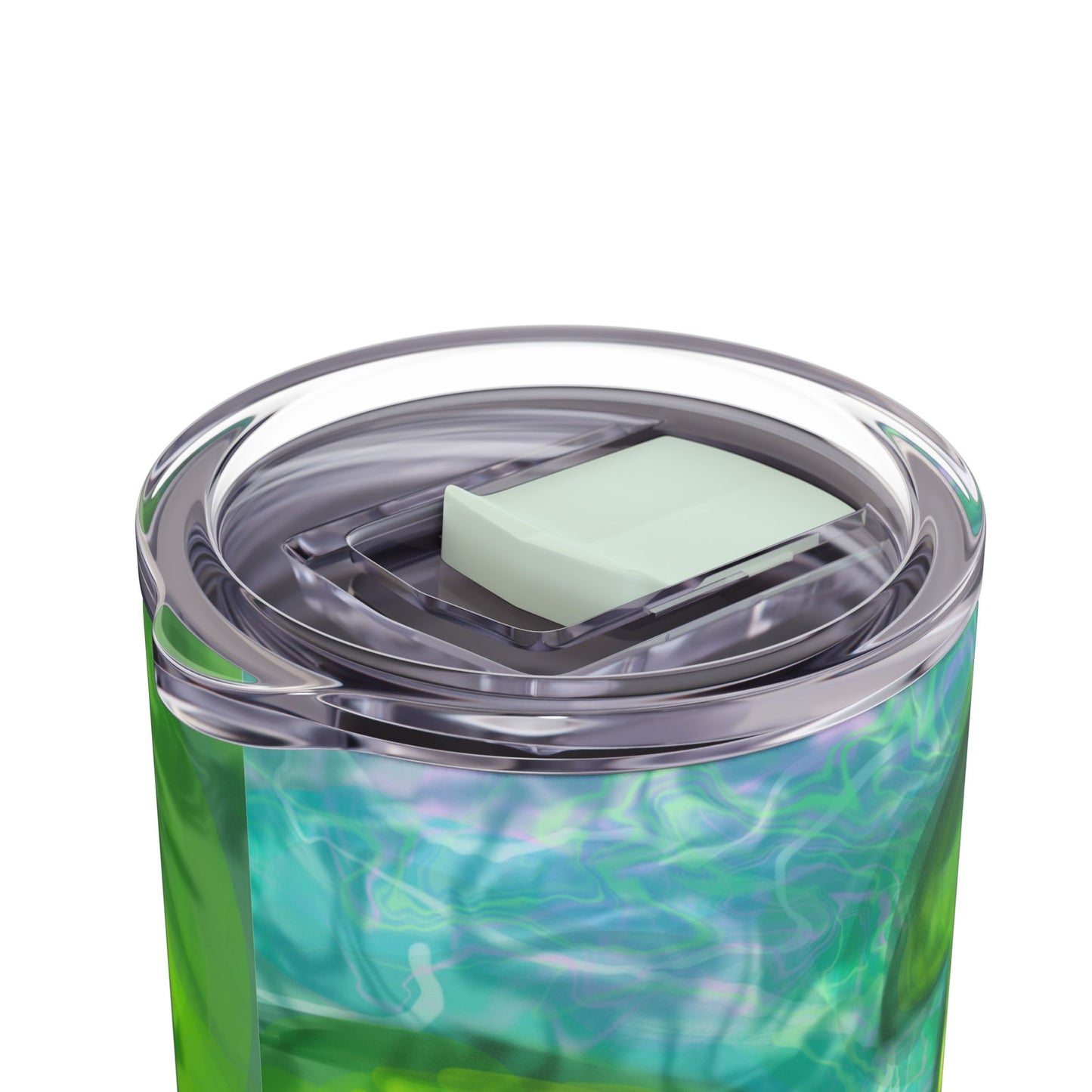 Skinny Tumbler with Abstract Water Design, Eco-Friendly Drinkware, Cool Gift for Her, Summer Vibes, Home & Office Decor, Lily Pads, Fish Pond