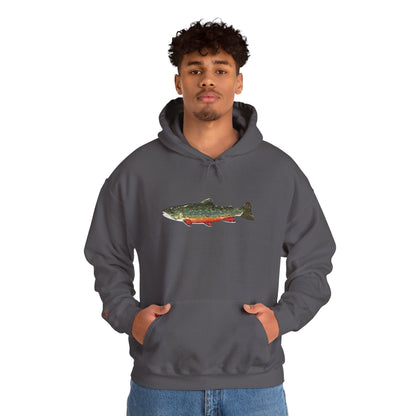 Trout Design Heavy Blend Hoodie, Fishing Gift, Outdoor Apparel, Comfortable Sweatshirt, Unisex Hoodie, Casual Fishing Wear