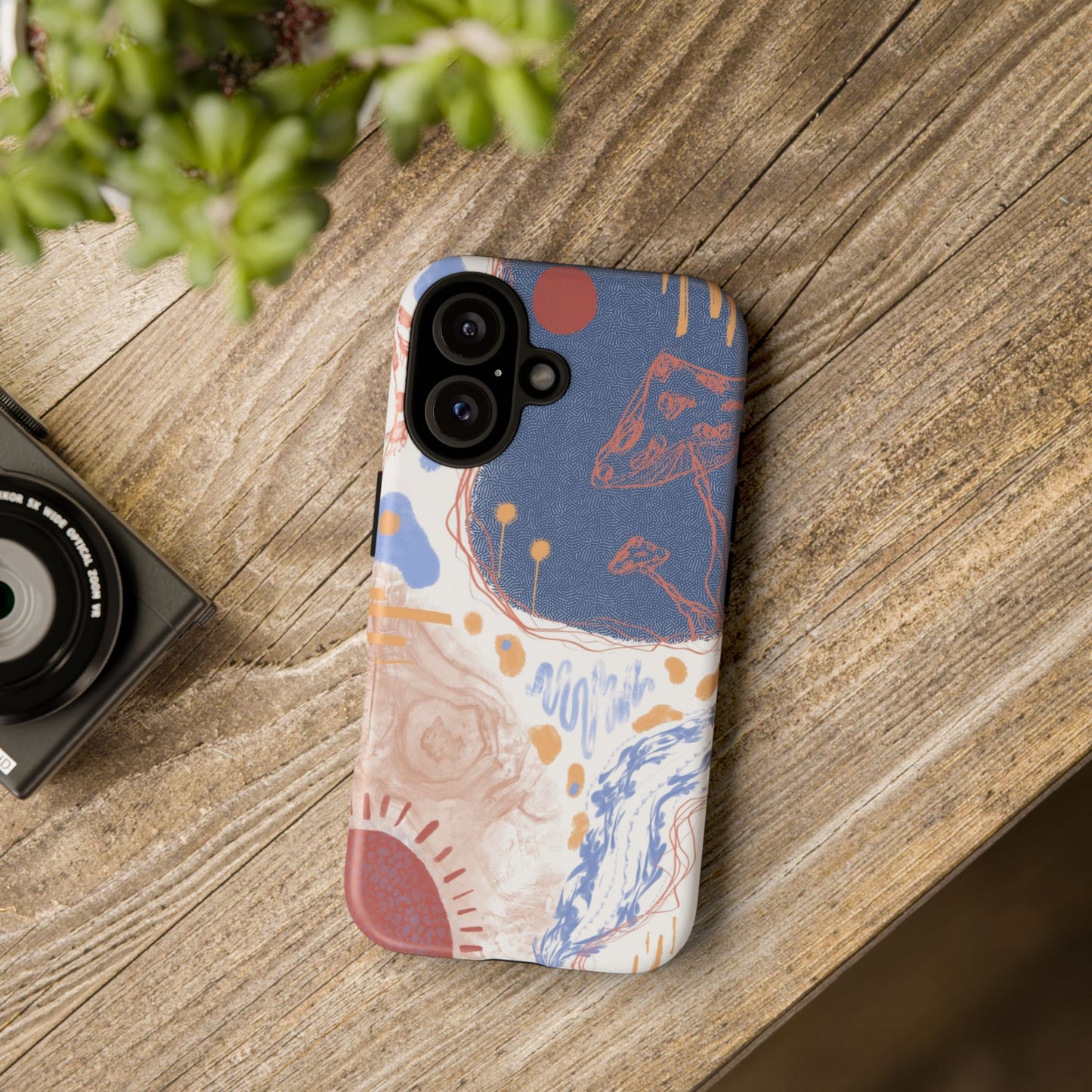 Artistic Phone Case with Abstract Design, Tough Phone Case, Unique Gift, Trendy Accessories, Modern Art Case, Stylish Tech Gear