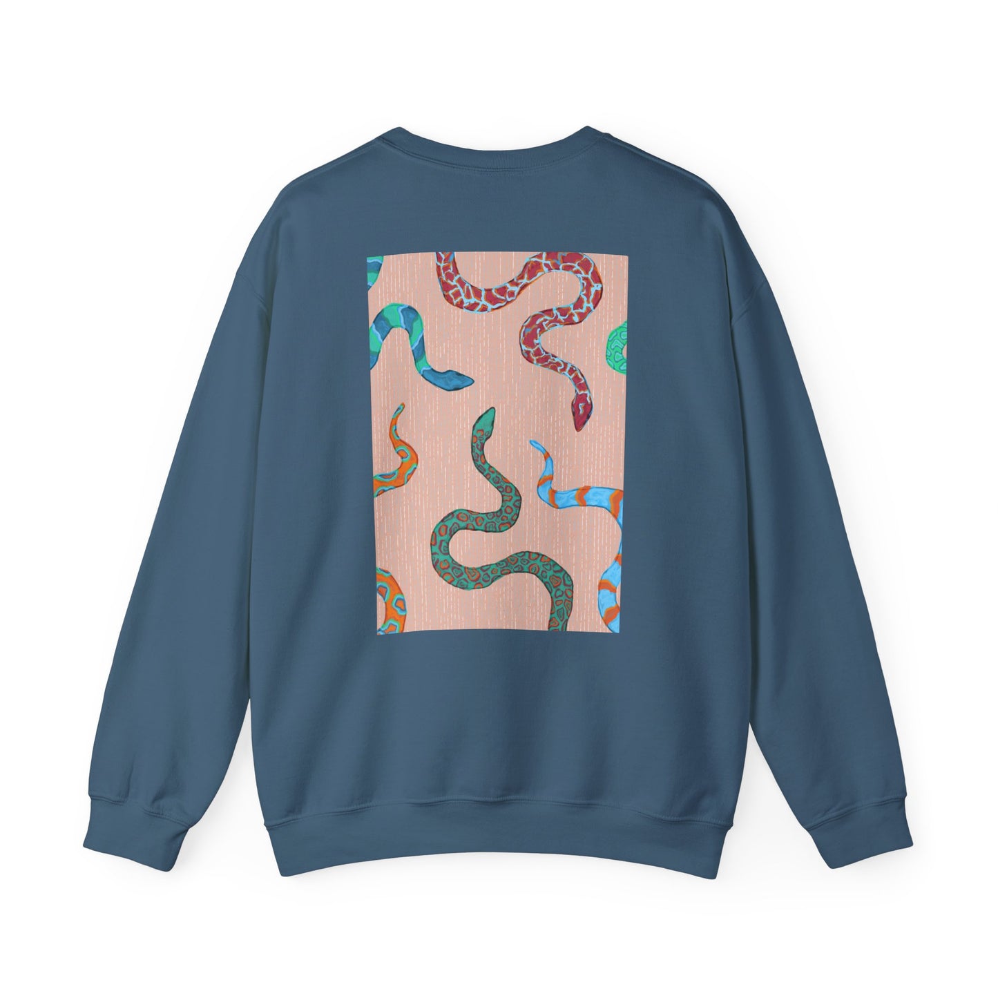 Funky Snake Unisex Crewneck Sweatshirt, Cozy Apparel, Unique Gift, Snake Art, Relaxed Style, Perfect for Casual Outings