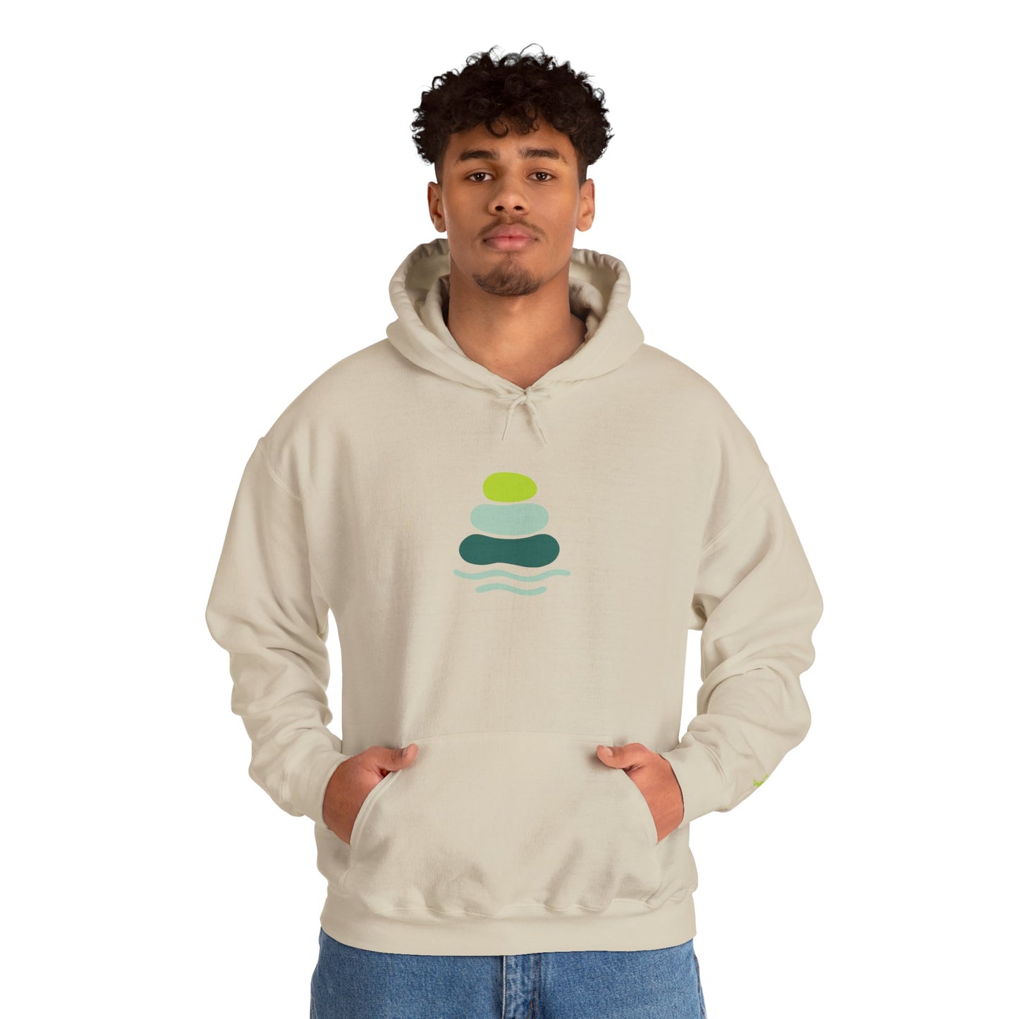 Serene Stacked Stones Hoodie, Unisex Sweatshirt for Mindfulness, Cozy Layer for Relaxation, Gift for Yoga Lovers, Perfect for Meditation