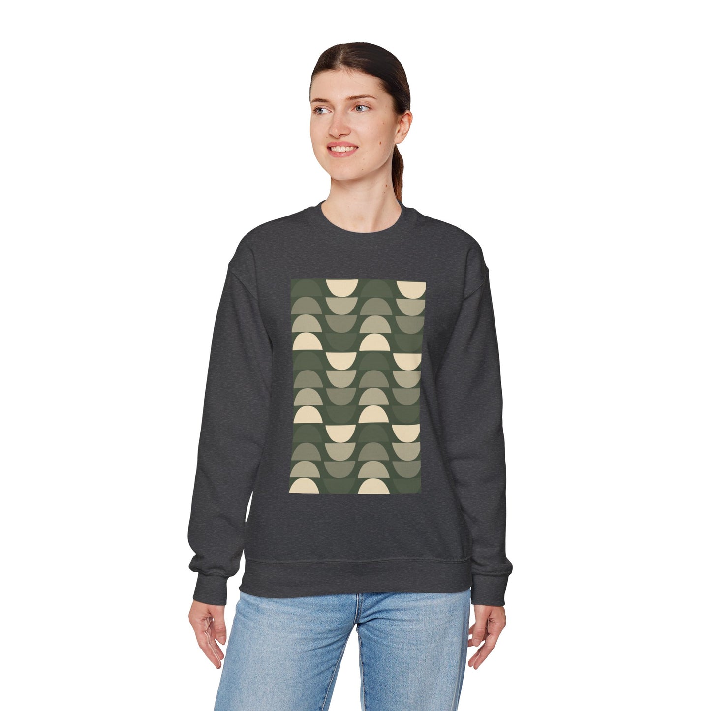 Stylish Geometric Crewneck Sweatshirt for Relaxed Vibes, Cozy Layer, Unisex Fashion Piece, Perfect Gift for Art Lovers, Casual Wear