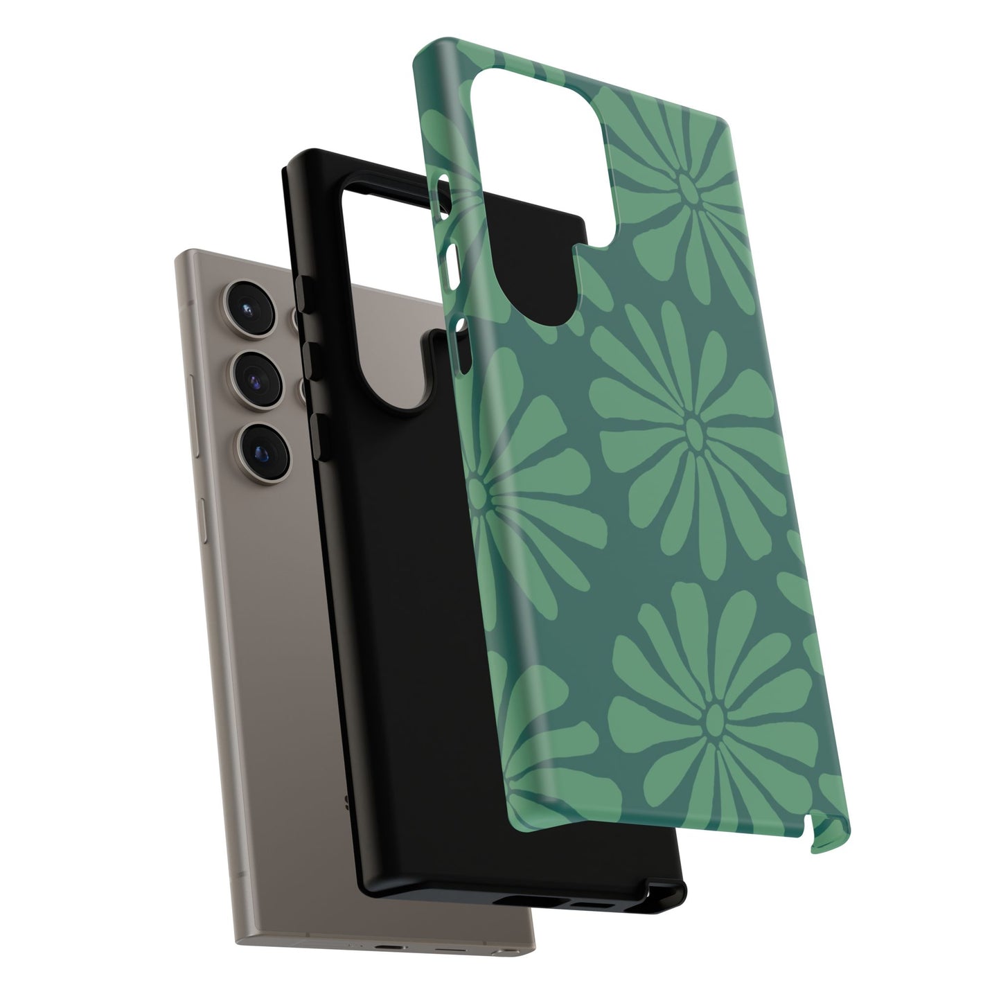 Stylish iPhone Case, Floral Phone Cover, Tough Phone Cases, Green Daisy Design, Unique Gift for Her, Spring Accessories