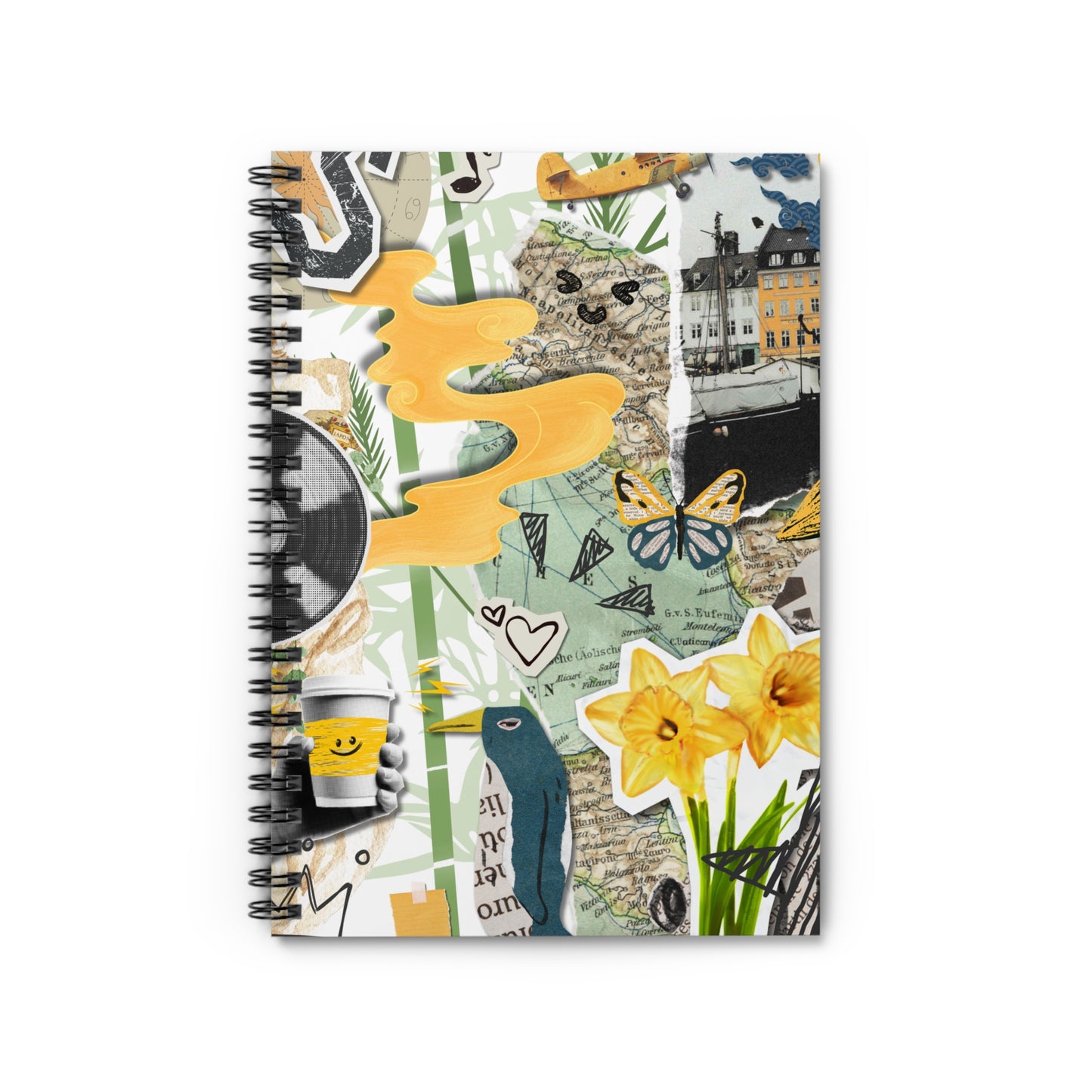 Whimsical Spiral Notebook - Perfect for Creatives, Journal Lovers, Note-taking, Gifts, Study, Cool Journals, Artsy Vibes, Vintage Collage, Abstract Art, Notebook