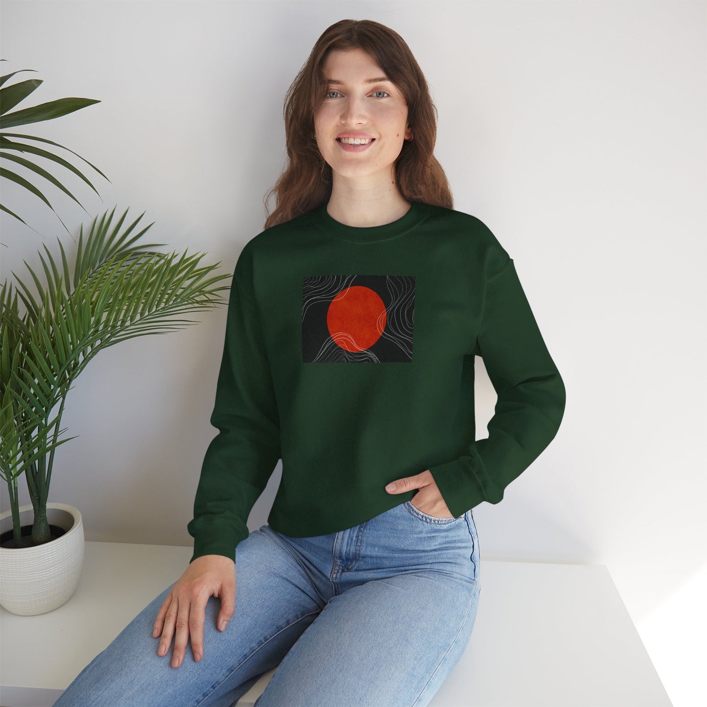 Minimalist Sunset Crewneck Sweatshirt, Cozy Unisex Sweater for Everyday Wear, Gift for Fall, Layering Essential