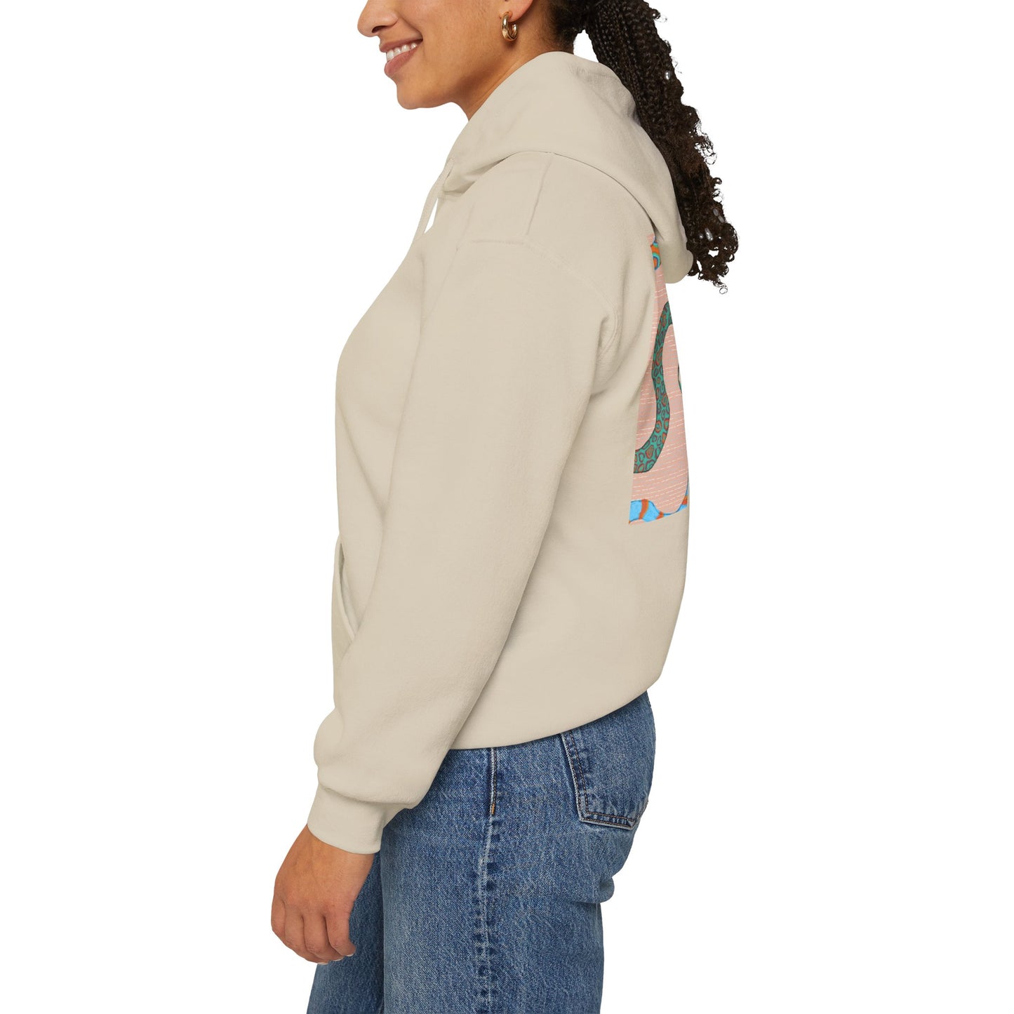 Vibrant Unisex Hoodie with Zen Frog and Snake Design, Cool Gift for Nature Lovers, Casual Wear for All Occasions, Gift for Her, Cool Hoodies