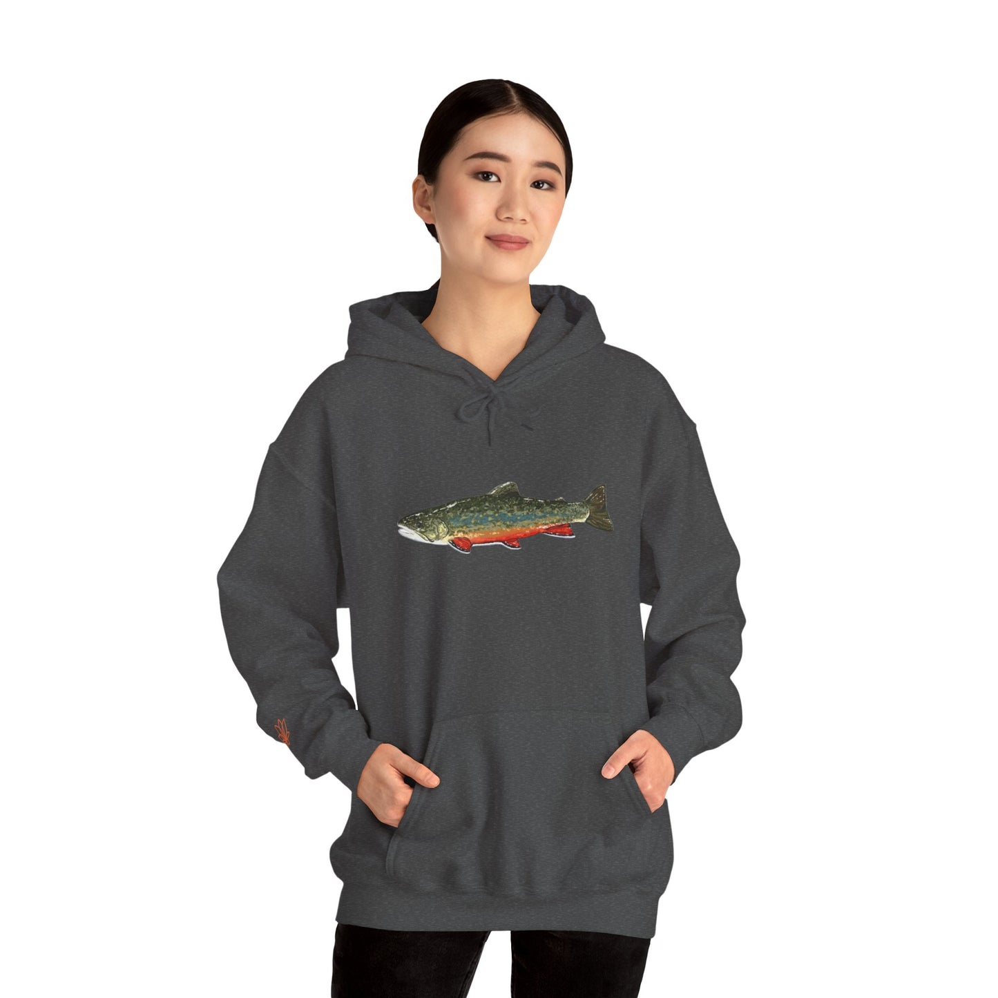 Trout Design Heavy Blend Hoodie, Fishing Gift, Outdoor Apparel, Comfortable Sweatshirt, Unisex Hoodie, Casual Fishing Wear