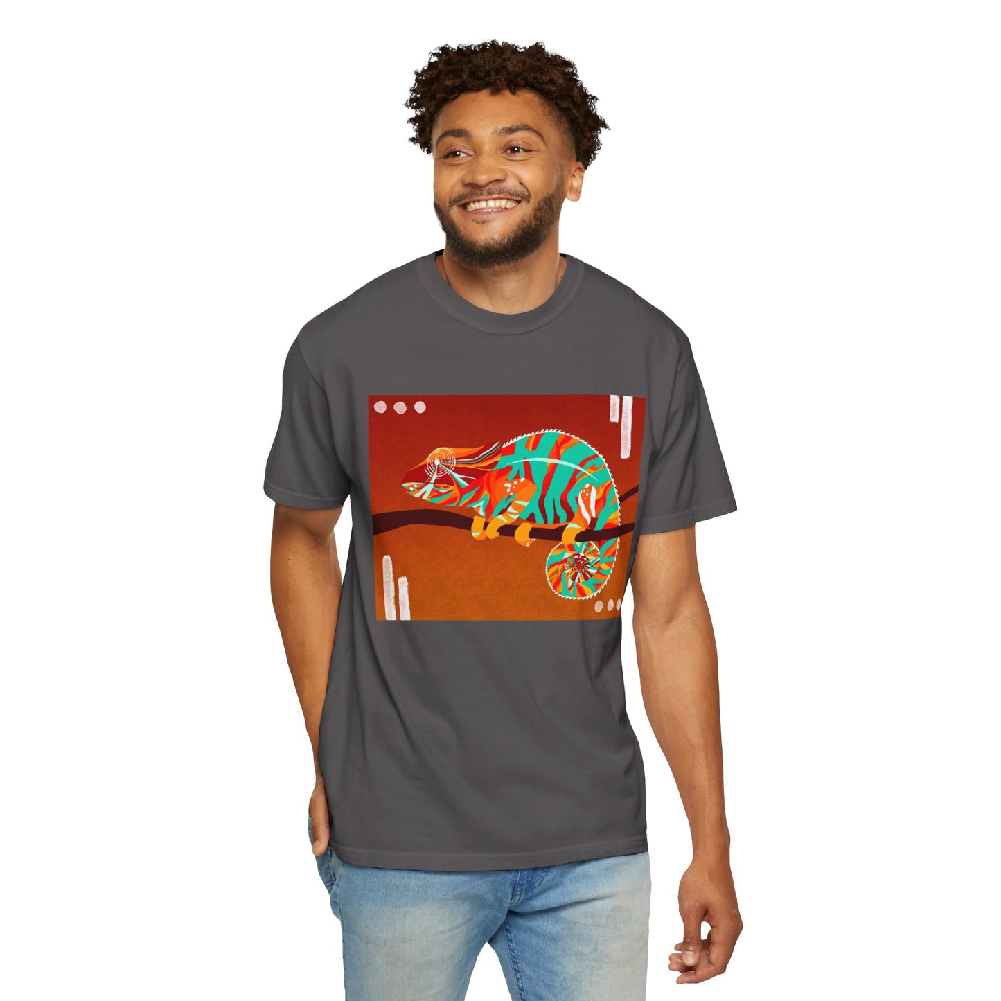 Vibrant Chameleon T-Shirt | Eco-friendly Fashion Tee, Unisex Graphic Tee, Animal Lover Shirt, Gift for Nature Enthusiasts