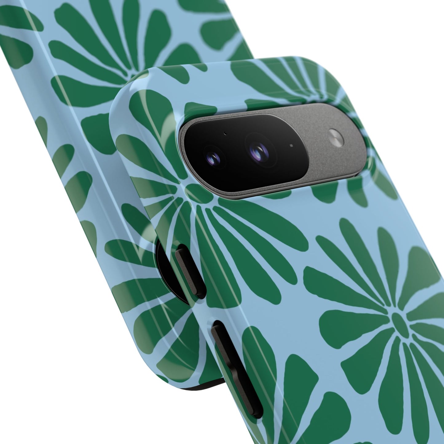 Stylish iPhone Case, Floral Phone Cover, Tough Phone Cases, Green Daisy Design, Unique Gift for Her, Spring Accessories
