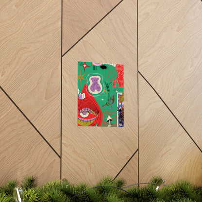 Vibrant Matte Vertical Posters, Retro Wall Art, Playful Home Decor, Unique Gift for Art Lovers, Perfect for Parties and Celebrations