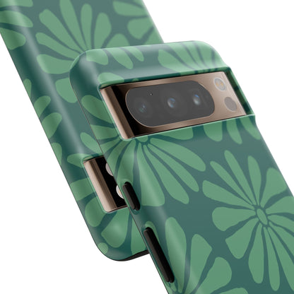 Stylish iPhone Case, Floral Phone Cover, Tough Phone Cases, Green Daisy Design, Unique Gift for Her, Spring Accessories