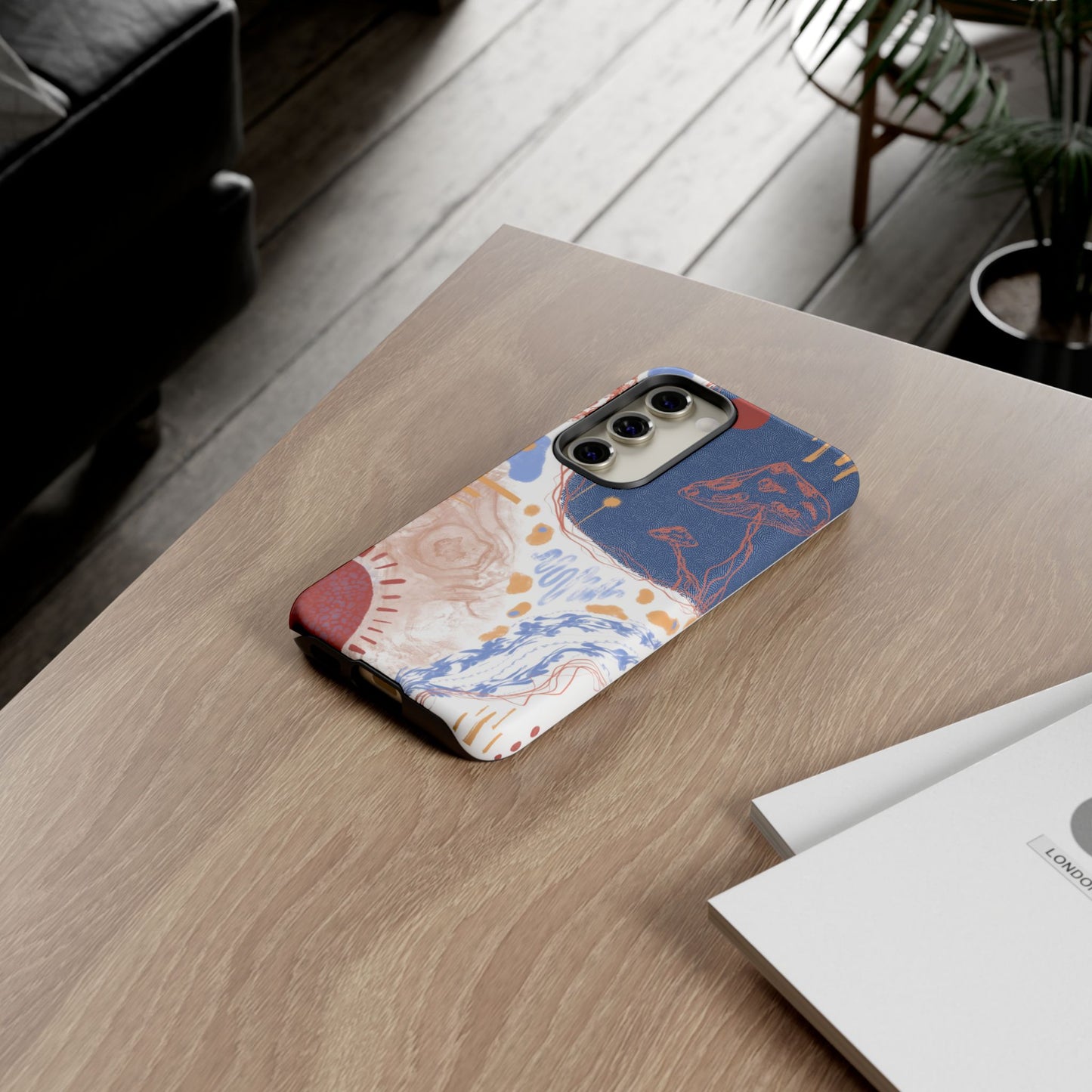 Artistic Phone Case with Abstract Design, Tough Phone Case, Unique Gift, Trendy Accessories, Modern Art Case, Stylish Tech Gear
