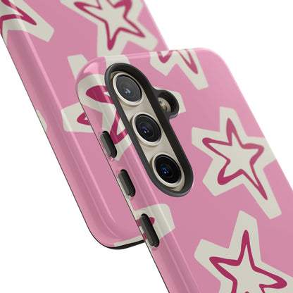 Starry Pink Phone Case | Tough Cases for Trendy Protection, Cute Gift, Fun Design, Holiday Match, Everyday Use