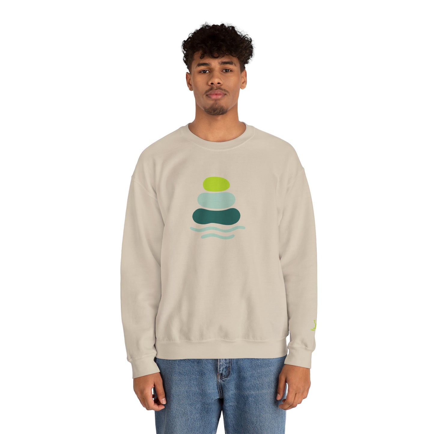 Serene Stones Unisex Crewneck Sweatshirt, Cozy Sweatshirt, Relaxation Apparel, Casual Wear, Mindfulness Gift