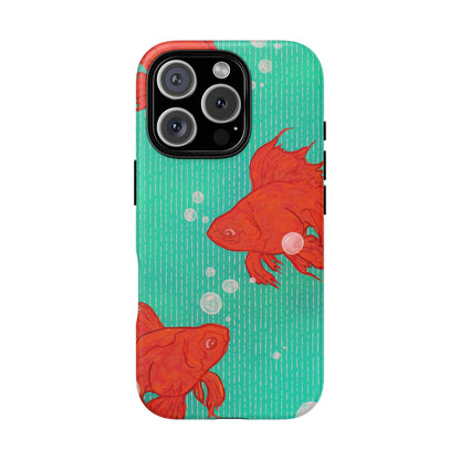 Vibrant Goldfish Phone Case, Colorful iPhone Cover, Ocean Vibe Accessory, Unique Gift for Fish Lovers, Cute Phone Cases