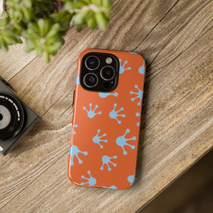 Frog Print Phone Case - Tough Cases, Orange Frog Design, Unique Gift, Fun Accessories, Vibrant Phone Cases, Cool Cases