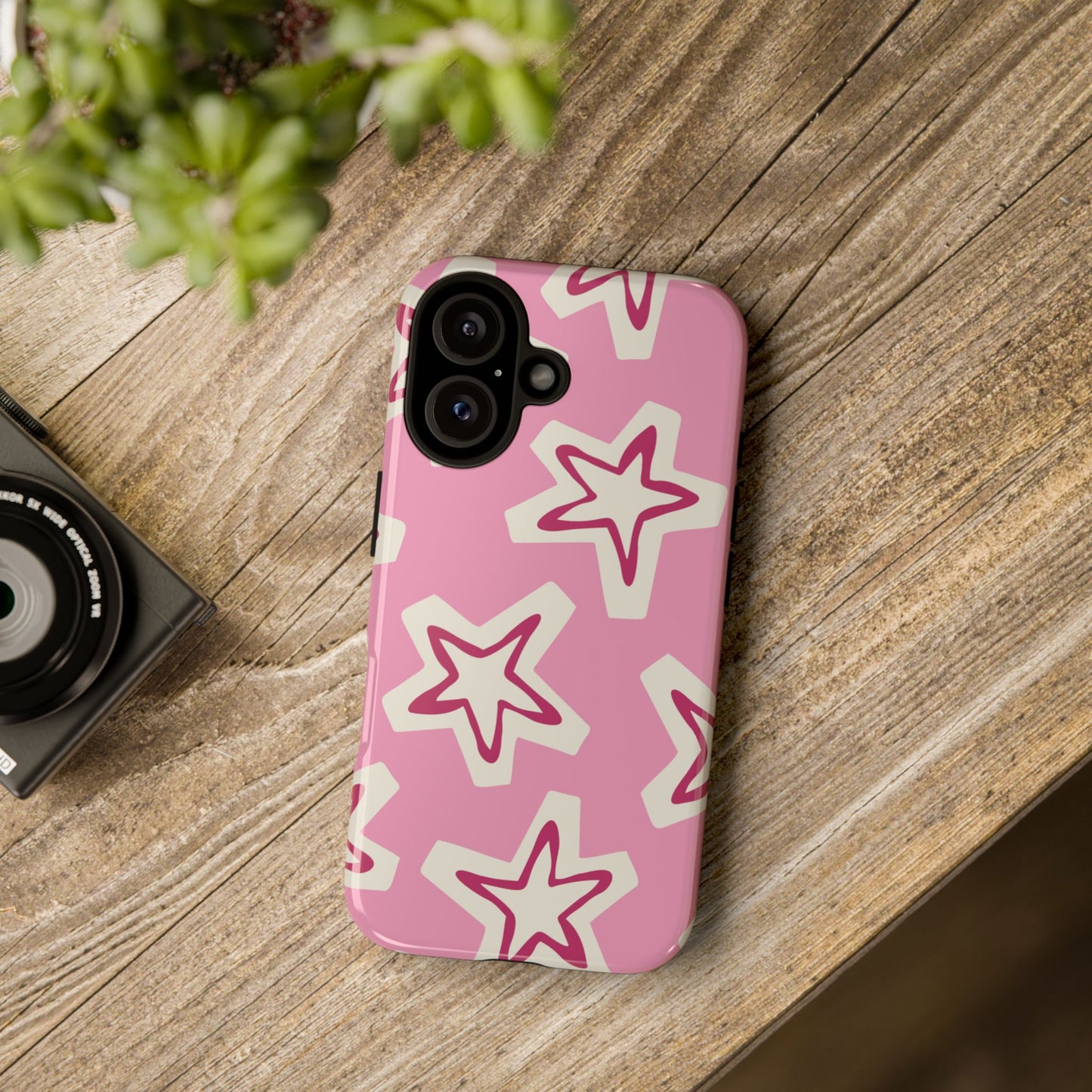 Starry Pink Phone Case | Tough Cases for Trendy Protection, Cute Gift, Fun Design, Holiday Match, Everyday Use