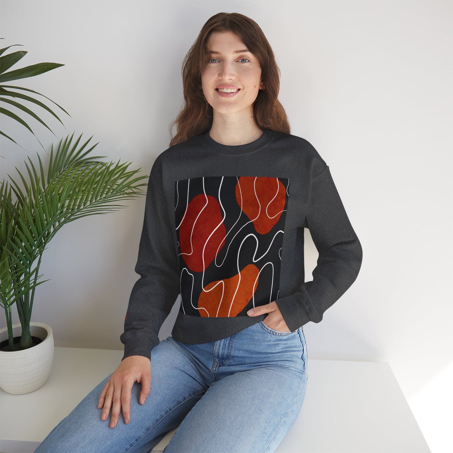 Abstract Modern Crewneck Sweatshirt, Cozy Casual Wear, Gift for Art Lovers, Stylish Layering, Perfect for Fall/Winter, Unique Graphic [...]