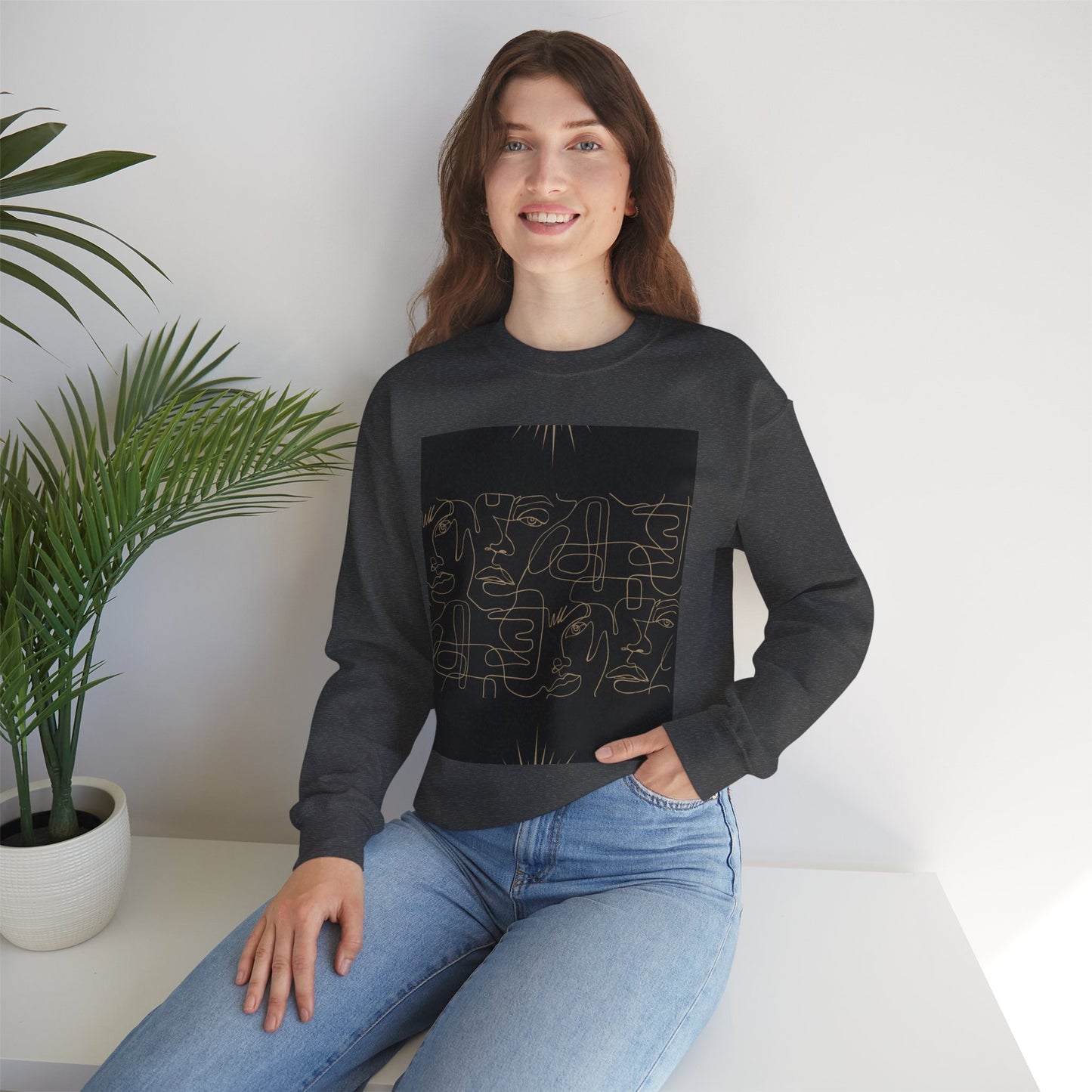 Stylish Unisex Crewneck Sweatshirt - Modern Art Design, Cozy Gift for Him/Her, Perfect for Fall, Casual Wear, Art Lovers, Abstract, Minimalist, Autumn Vibes