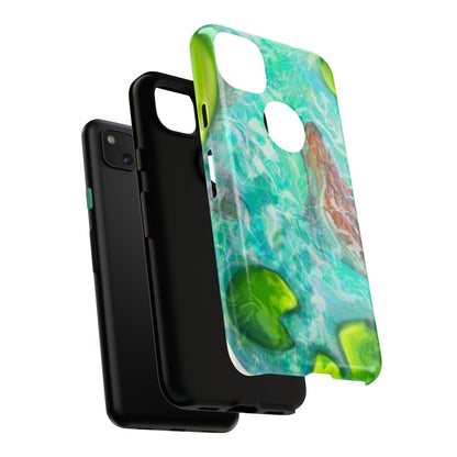 Watercolor Phone Case, Nature Lover Gift, Tough Phone Cover, Phone Accessory, Unique Design for Spring/Summer, Lily Pad, Fish Pond