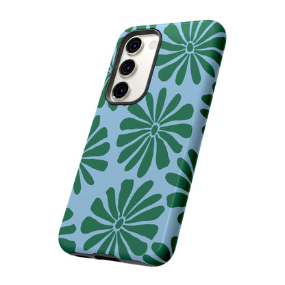 Stylish iPhone Case, Floral Phone Cover, Tough Phone Cases, Green Daisy Design, Unique Gift for Her, Spring Accessories