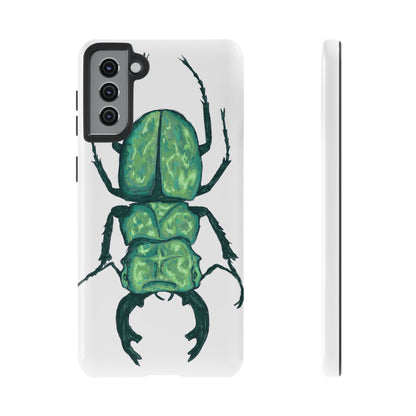 Green Beetle Phone Case - Tough Cases, Insect Lover Gift, Nature Lover Accessory, Unique Phone Cover, Eco-Friendly Design