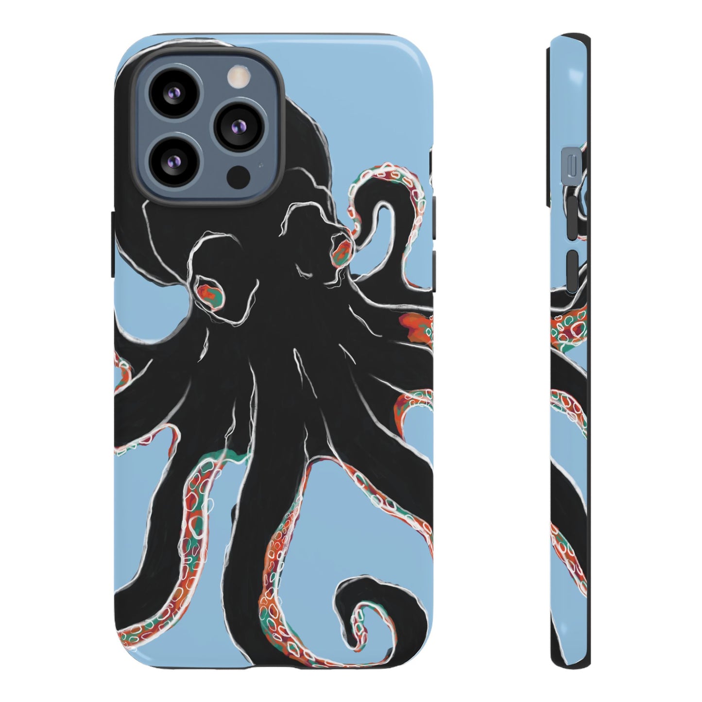 Octopus Tough Phone Case, Sea Creature Design, Ocean Lover Gift, Unique Phone Cover, Underwater Artwork