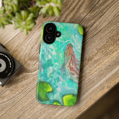 Watercolor Phone Case, Nature Lover Gift, Tough Phone Cover, Phone Accessory, Unique Design for Spring/Summer, Lily Pad, Fish Pond