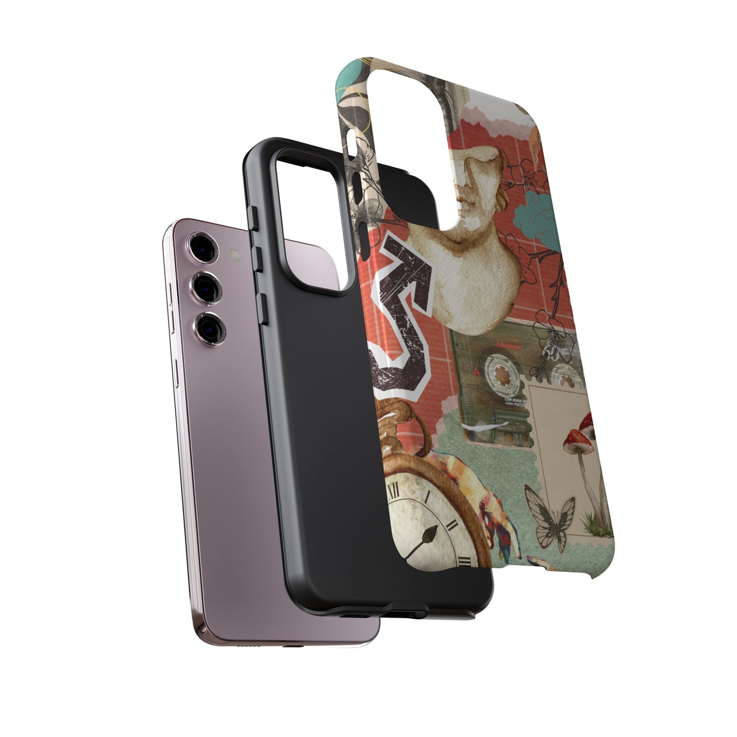 Artistic iPhone Case, Tough Cases with Vintage Design, Unique Phone Cover, Gift for Art Lovers, Protective Case for All Occasions, Vintage Collage Art